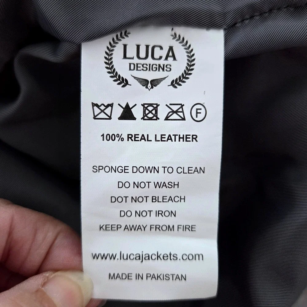 Luca Designs Green Armor Leather Hooded Jacket Mens XL Lambskin Moto Coat